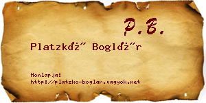 Platzkó Boglár névjegykártya